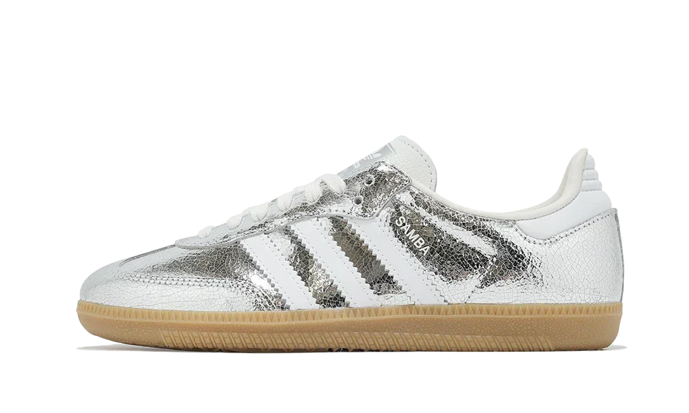 Adidas Samba OG Silver Metallic Cracked Leather