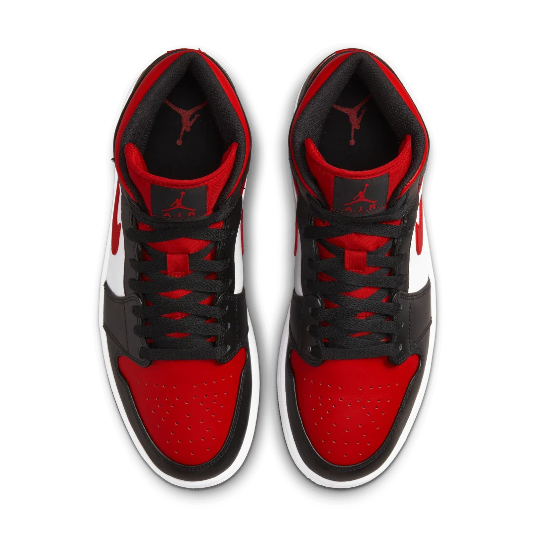 Air Jordan 1 Mid White Black Red (2022)