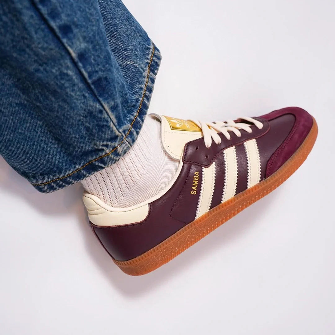Adidas Samba OG Maroon Gold Metallic